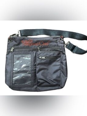 Pampered Chef Gray Consultant Crossbody Tote Bag